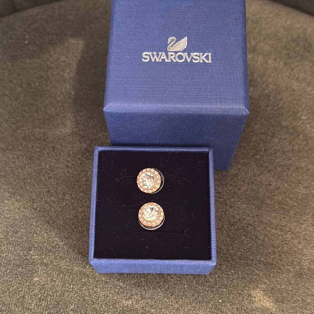 Swarovski Gold Crystal Stud Earrings
